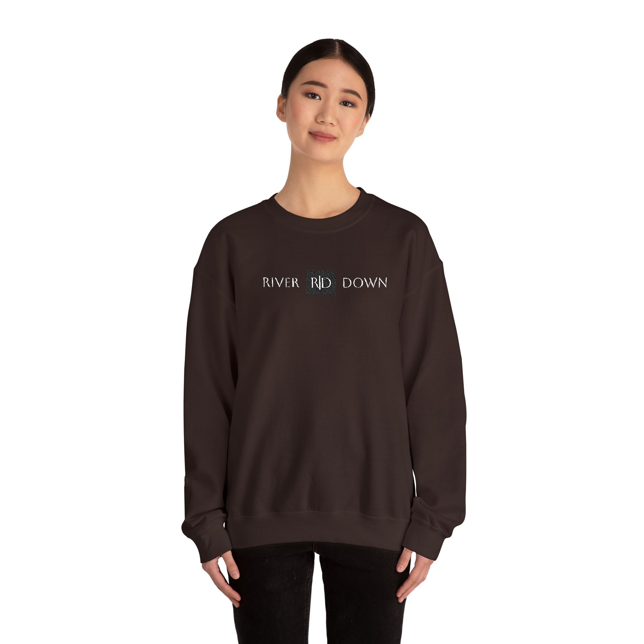 3 - Sweatshirt Embroidered Square RD Minimal Graphic Crewneck Sweatshirt — Small Black Patch Logo