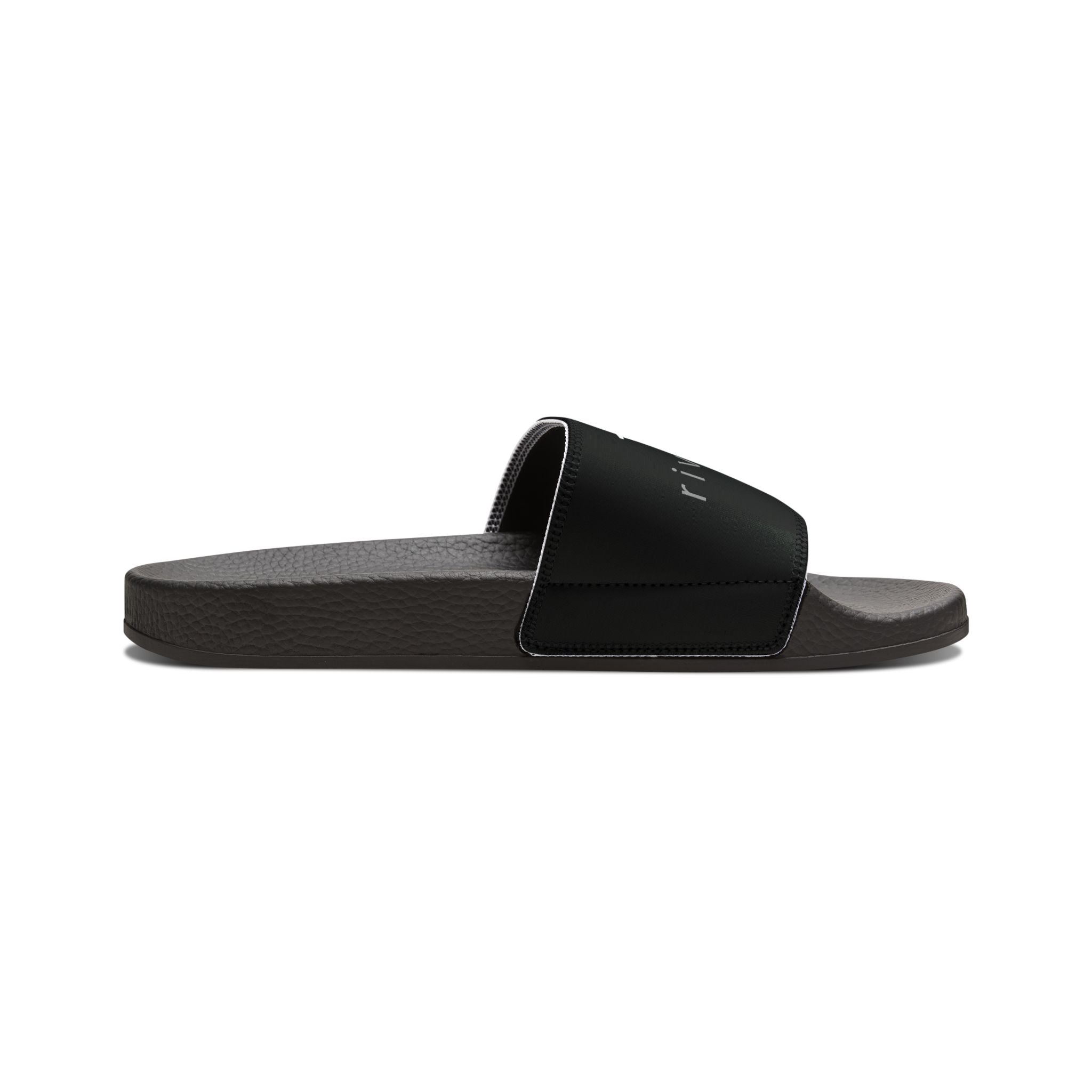 81 - Women's Removable-Strap Sandals – Black Slide Sandals with Interchangeable Strap