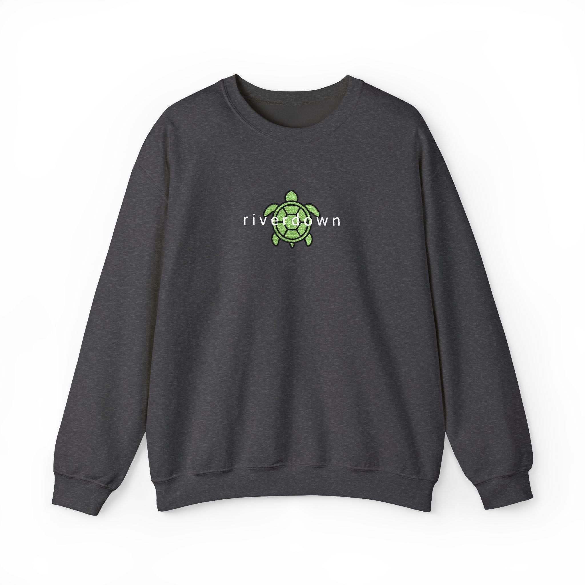 3 - Crewneck Embroidered Sea Turtle Sweatshirt —Anchor  'Riverdown' Anchor Logo Minimalist Nautical Pullover