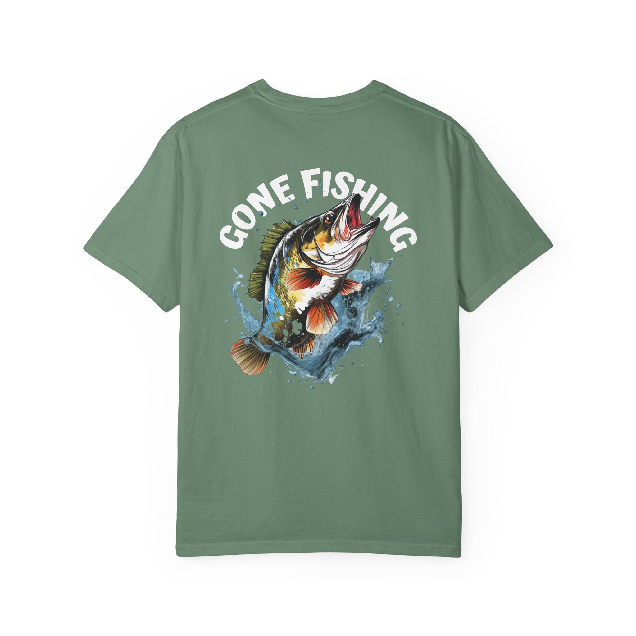 10 - Tee Multi Colors Gone Fishing -  Minimalist Initials T-Shirt