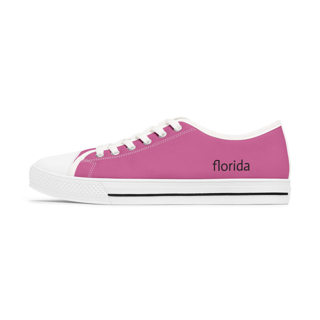 81 - Women's Sailing Anchor - Low Top Sneakers — Minimal White Canvas Shoes with Small Side Logo