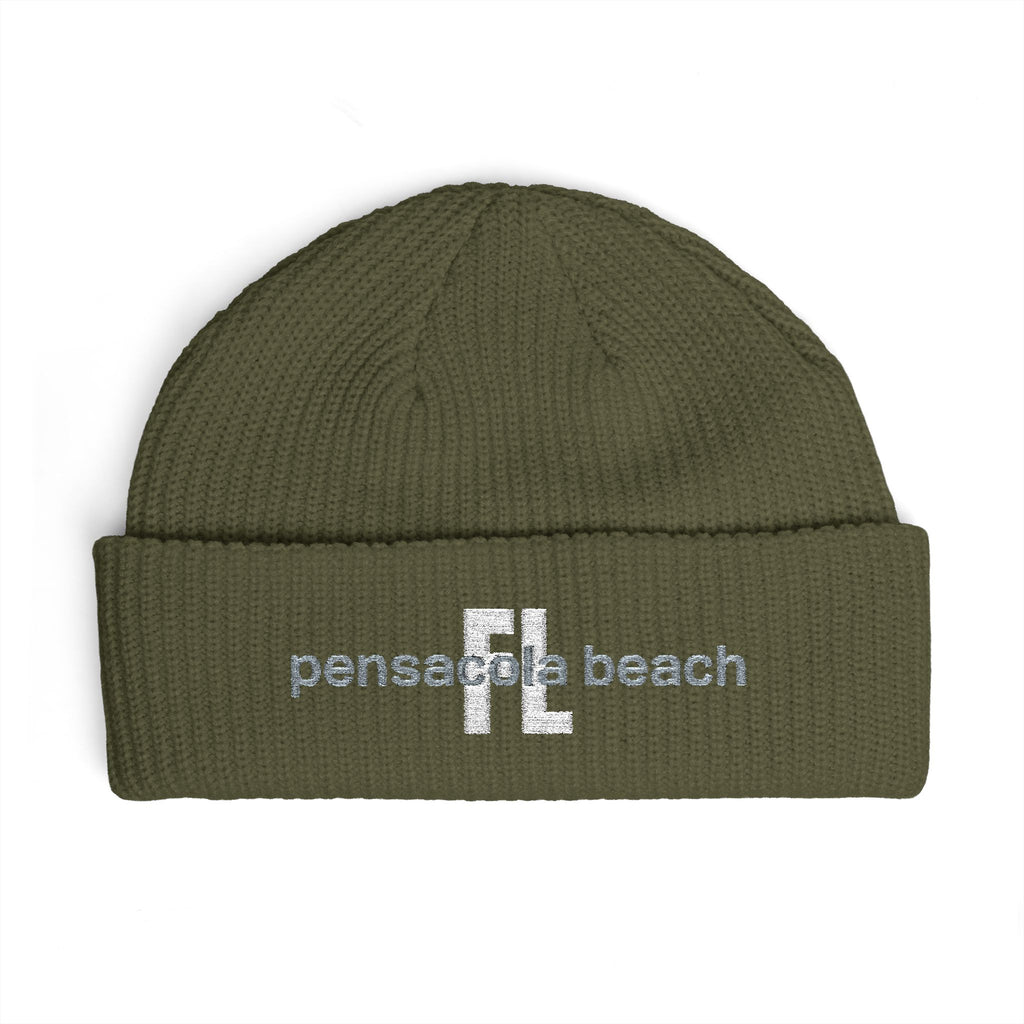 935 - Pensacola Beach Cuff Beanie Embroidered Streetwear Knit Cap