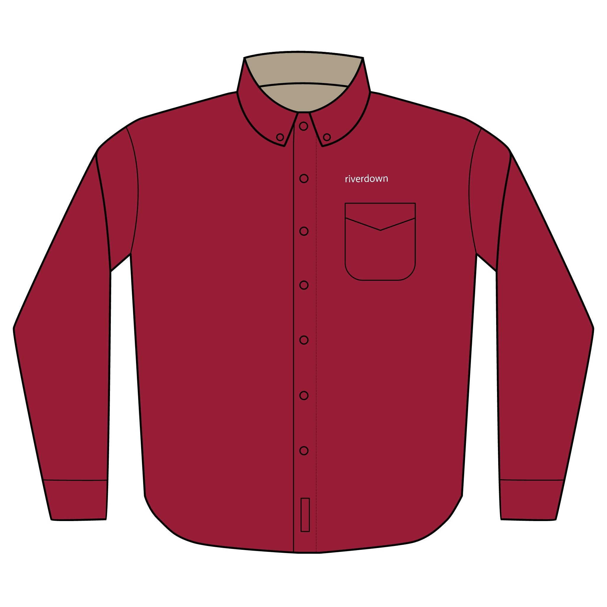 22 - Multi Colors Embroidered Long Sleeve Button-Up Shirt — Classic Port Authority Work Shirt