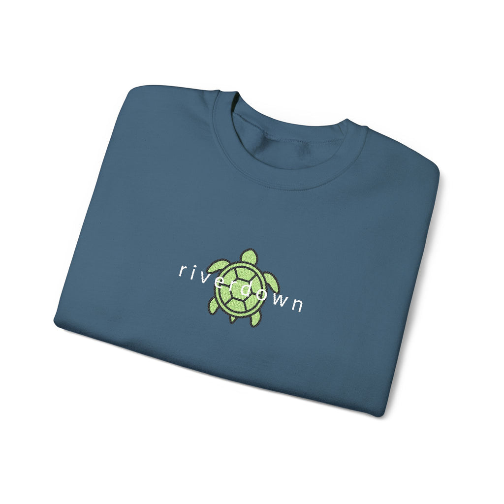 3 - Crewneck Embroidered Sea Turtle Sweatshirt —Anchor  'Riverdown' Anchor Logo Minimalist Nautical Pullover