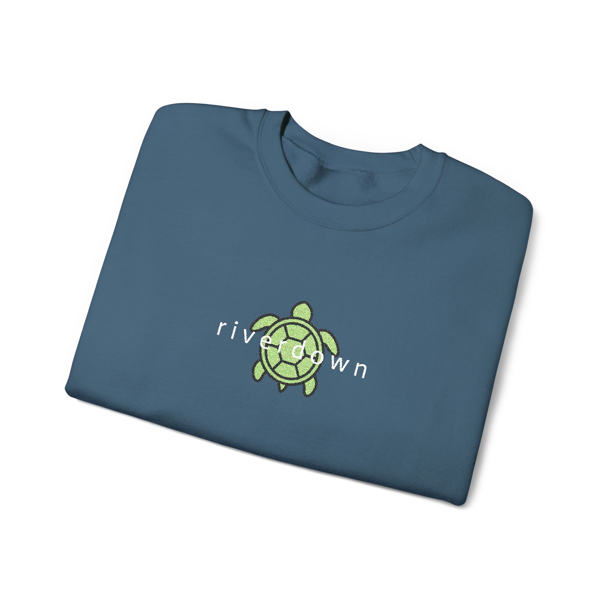3 - Crewneck Embroidered Sea Turtle Sweatshirt —Anchor  'Riverdown' Anchor Logo Minimalist Nautical Pullover
