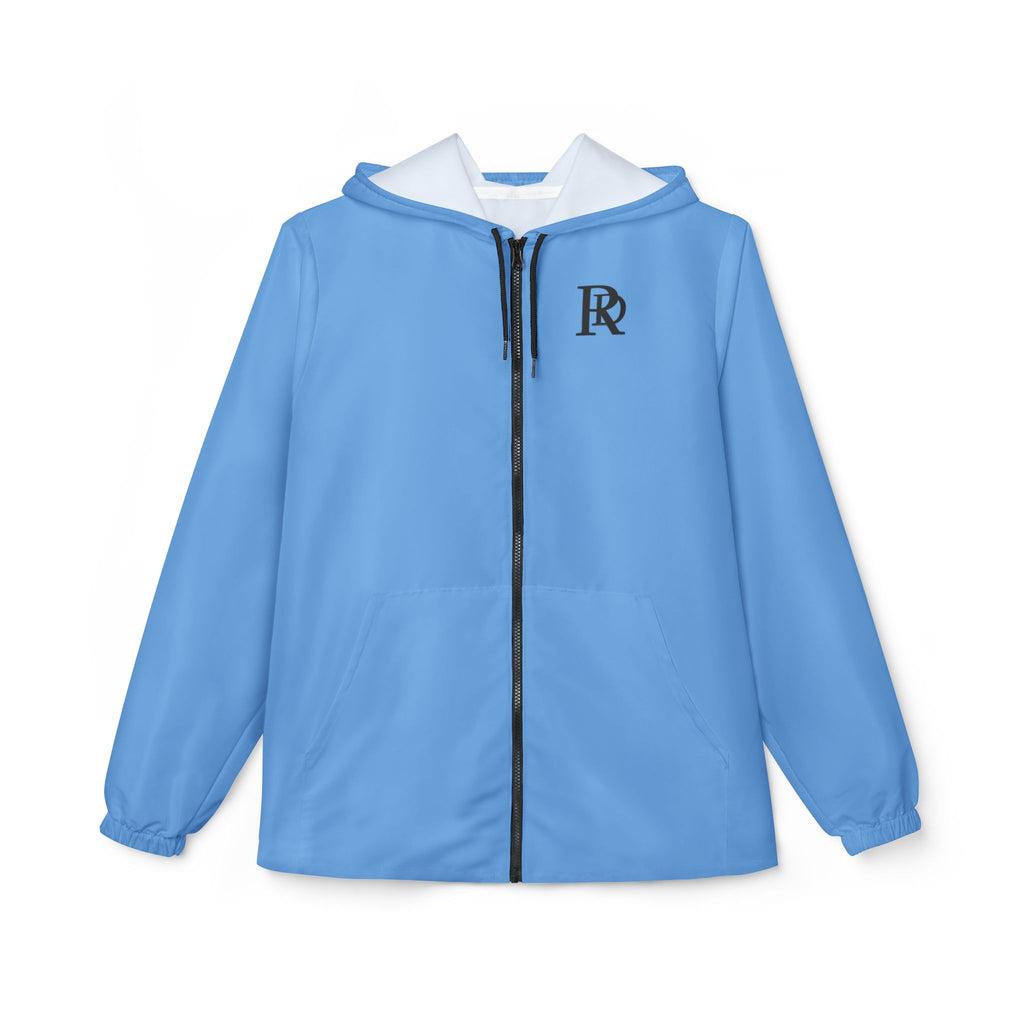 52 - Jacket Light Blue Hooded Windbreaker Jacket – Minimal 'R|D' Logo Sport Shell