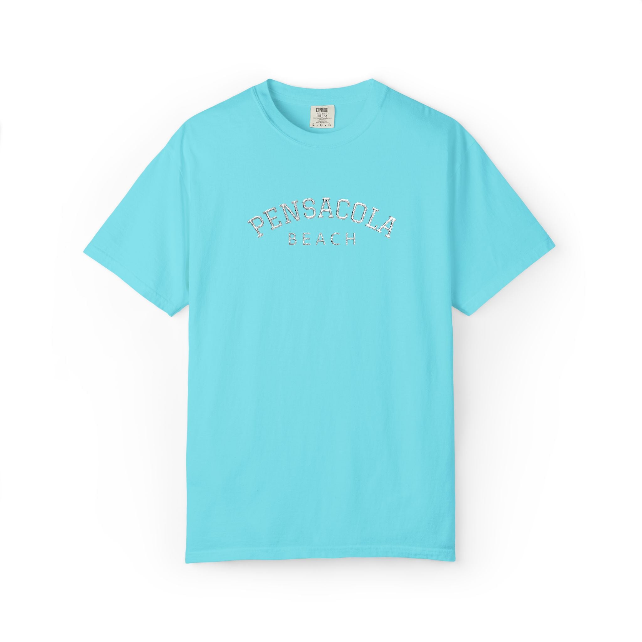 9311 - Embroidered Pensacola Beach Logo T-Shirt — Soft Garment-Dyed Casual Tee