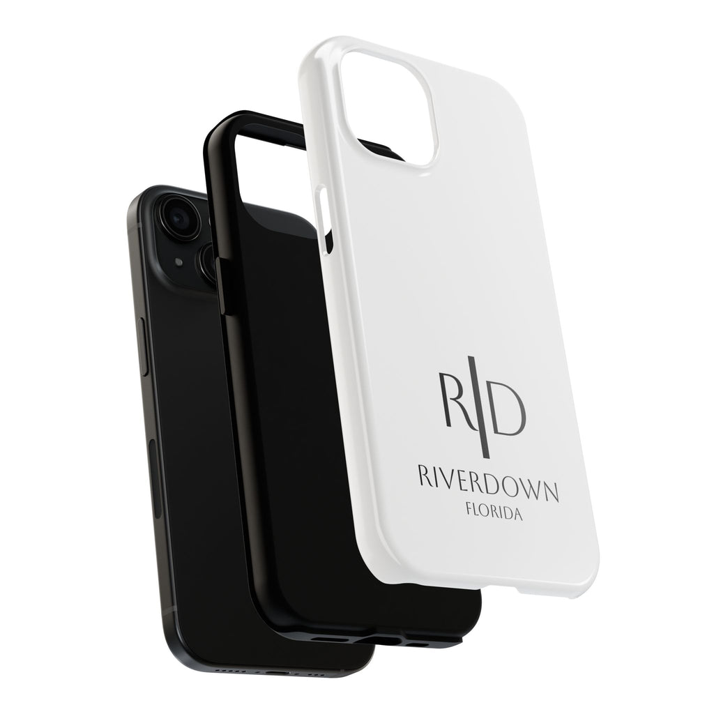 924 - Phone Case White Cap — Durable Protective Phone Cover with Monogram Logo