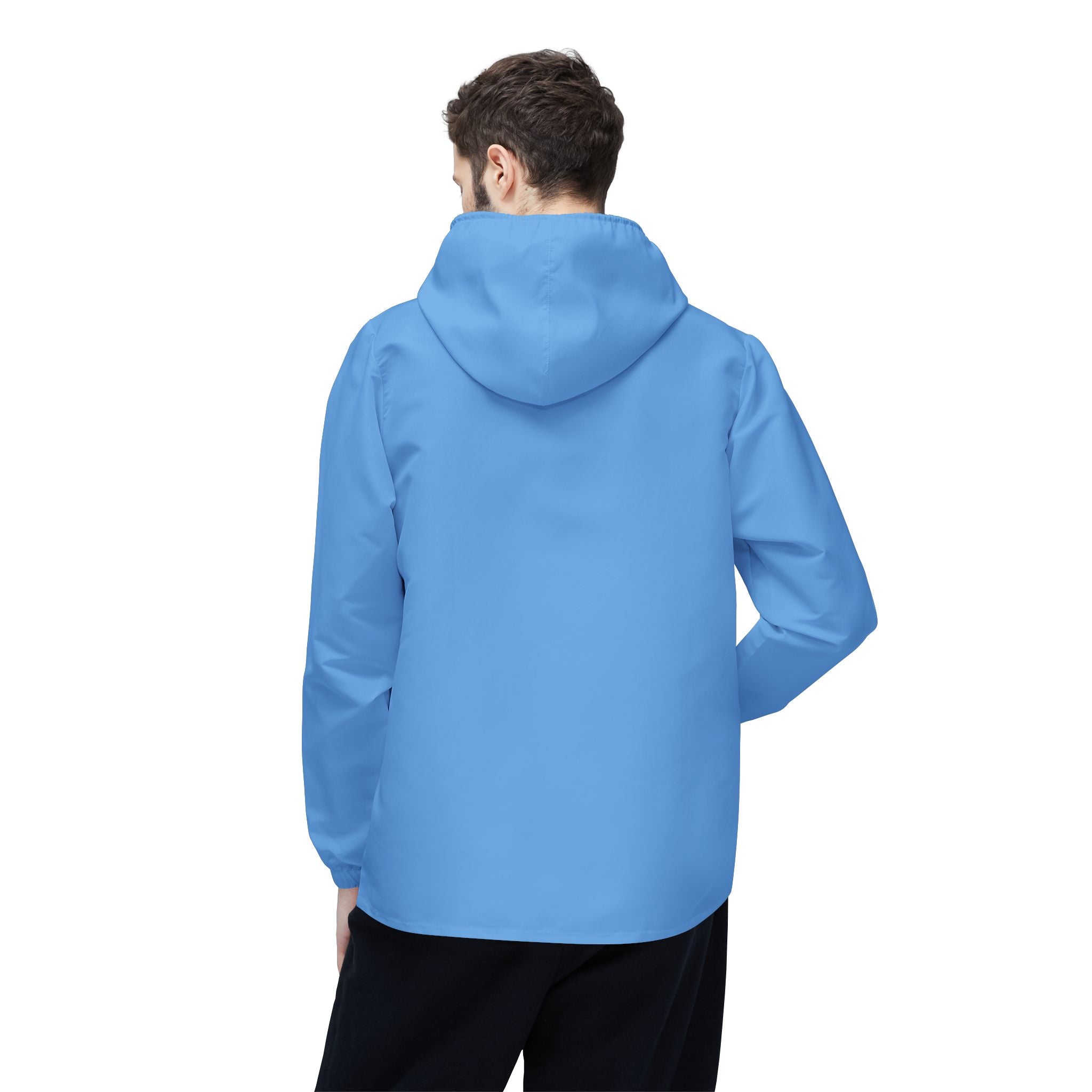 52 - Jacket Light Blue Hooded Windbreaker Jacket – Minimal 'R|D' Logo Sport Shell