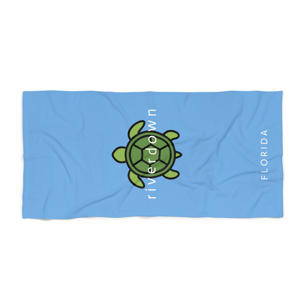 912 - Beach Towel Riverdown Sea Turtle — Minimal Logo Cotton Beach Towel