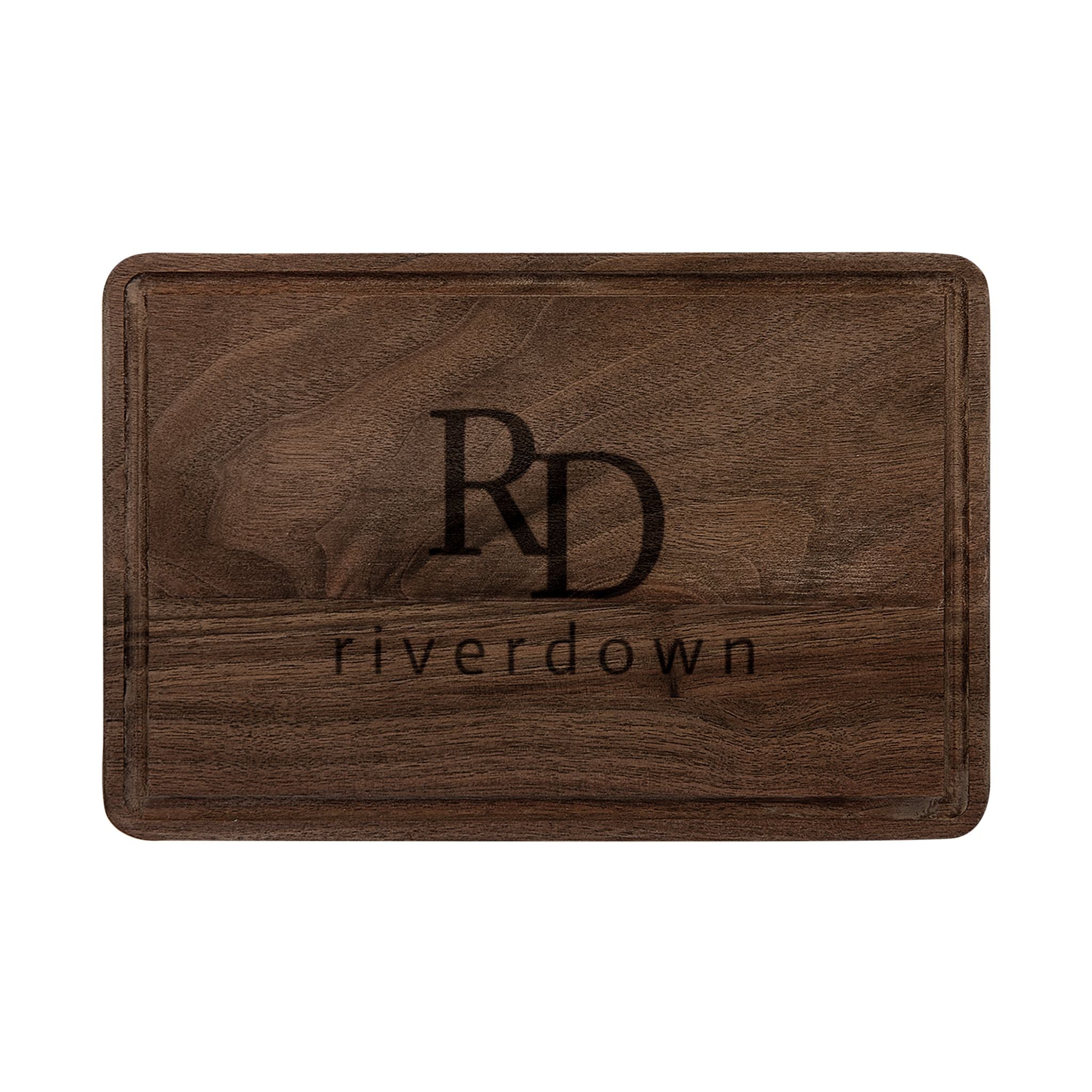 928 - Engraved Maple or Walnut Cutting Board — 'RD Riverdown' Personalized Logo