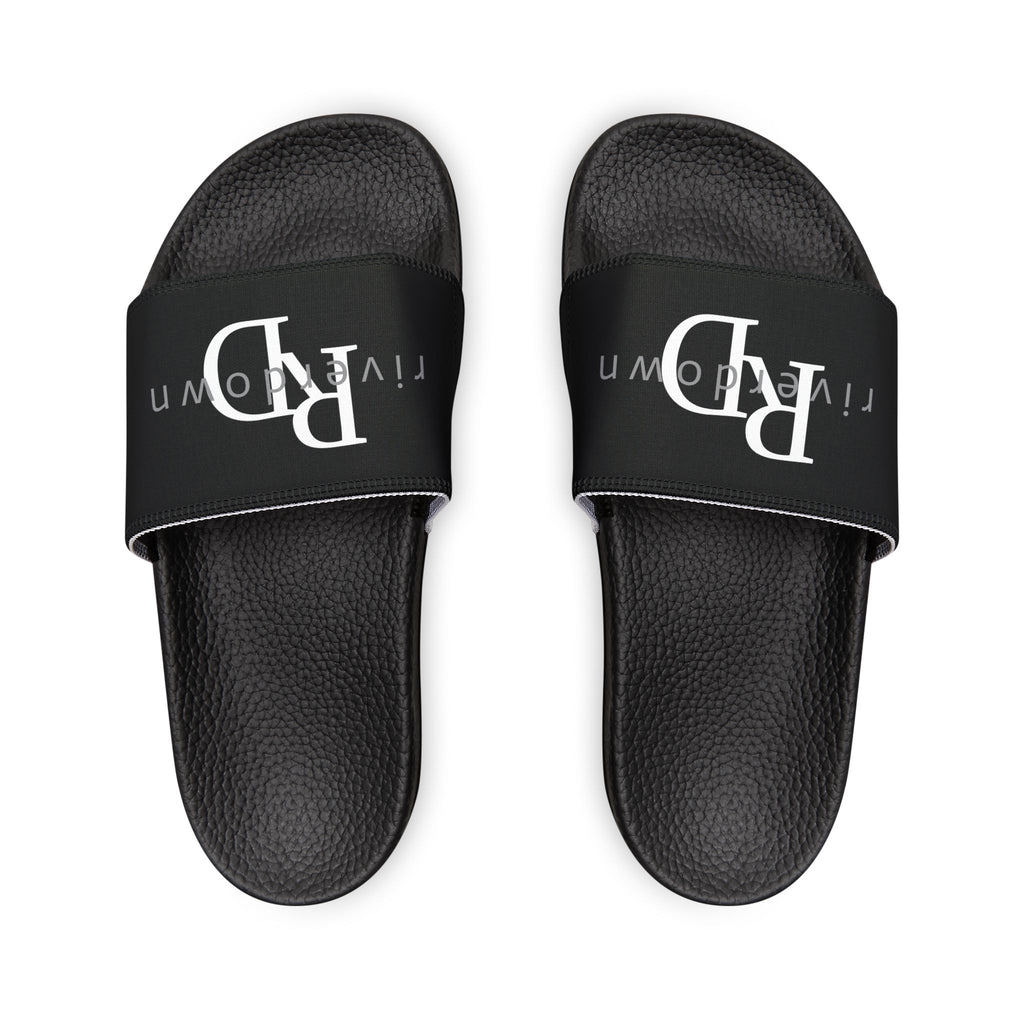 81 - Men's Black Slide Sandals — Customizable Removable-Strap Slides with Logo