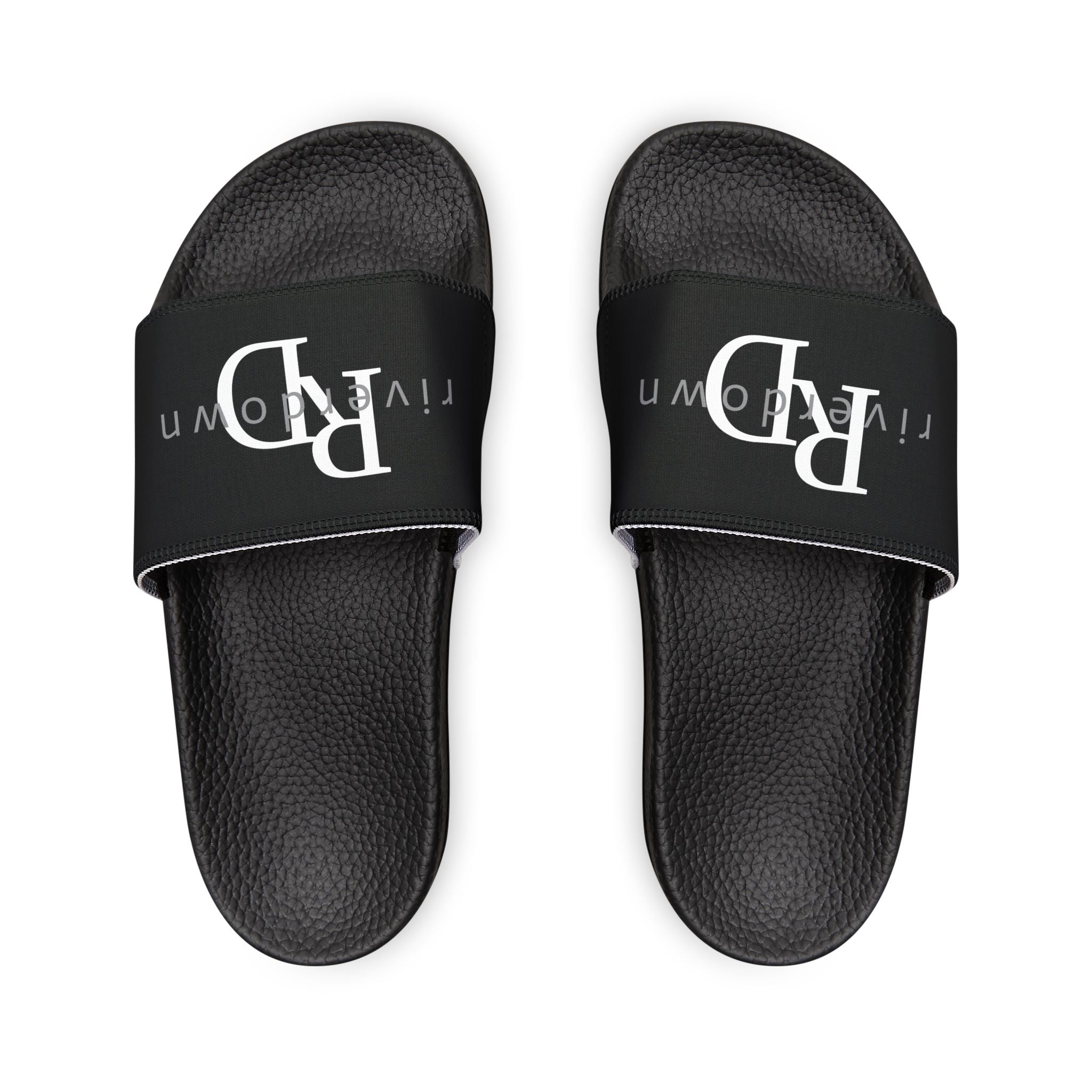 81 - Men's Black Slide Sandals — Customizable Removable-Strap Slides with Logo