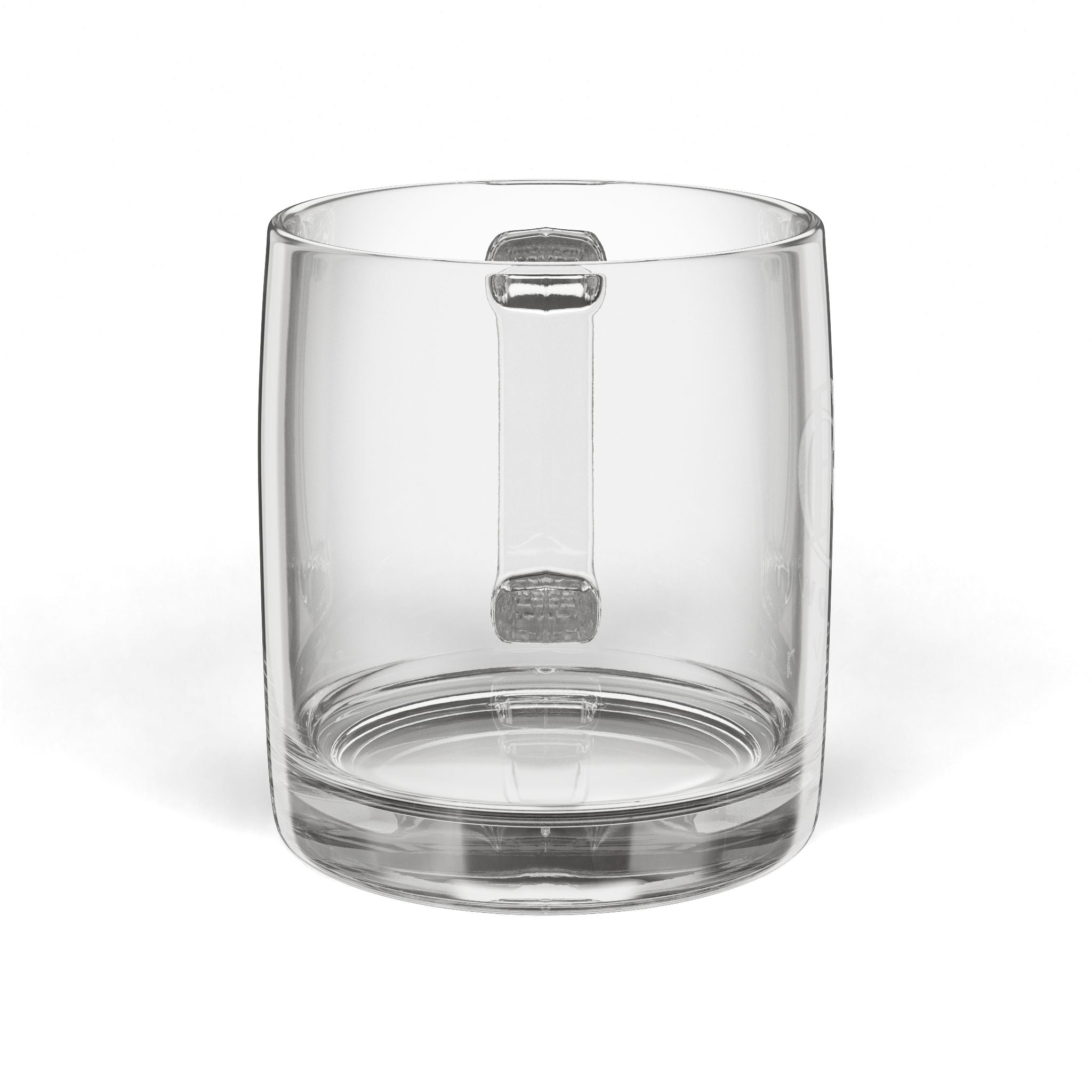 922 - Engraved Glass Coffee Mug — 12.25oz Clear Personalized Mug