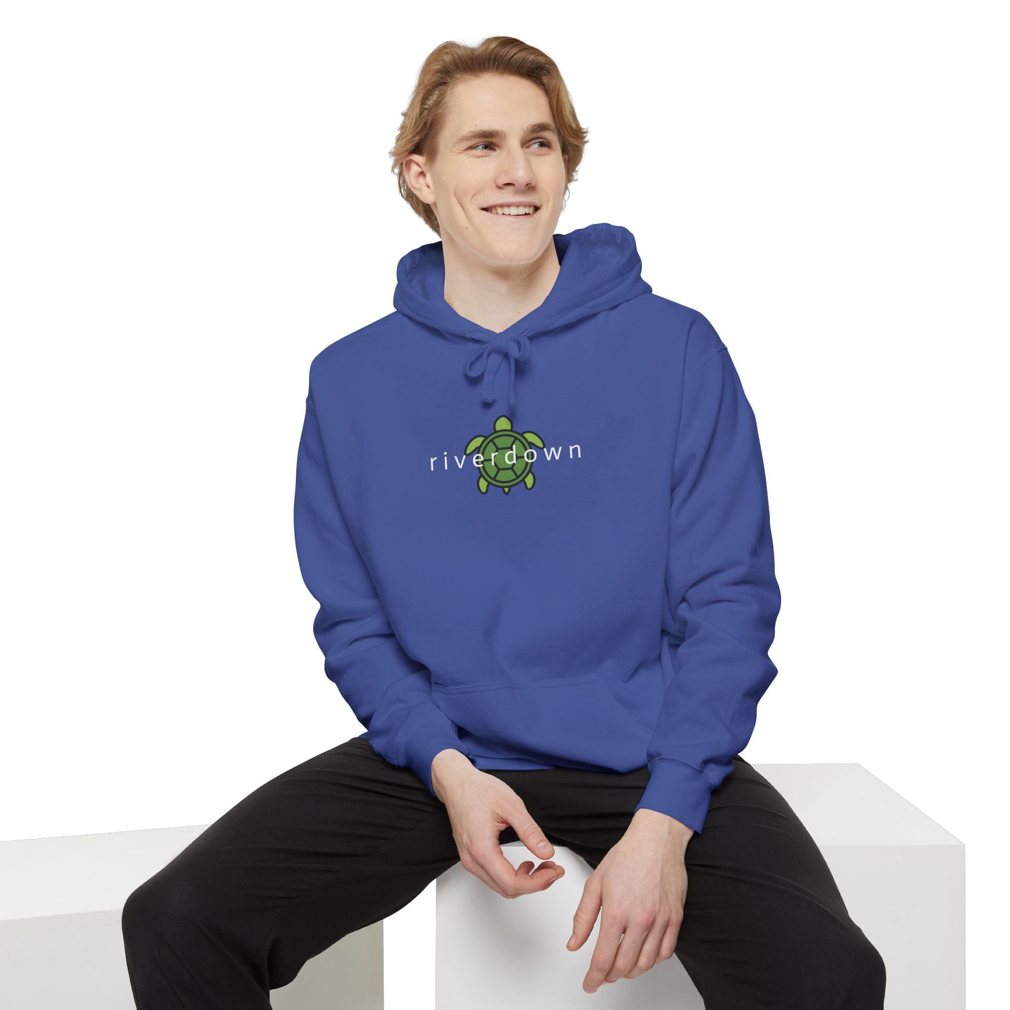 4 - Riverdown Embroidered Sea Turtle Logo Hoodie — Soft Garment-Dyed Graphic Hoodie