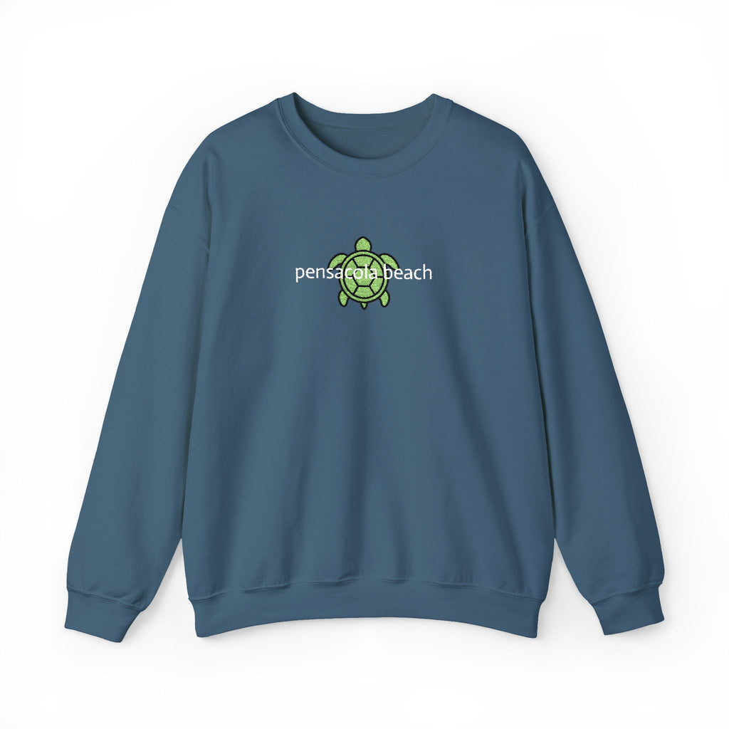 933 - Crewneck Embroidered Pensacola Beach Sweatshirt —Anchor  'Riverdown' Anchor Logo Minimalist Nautical Pullover