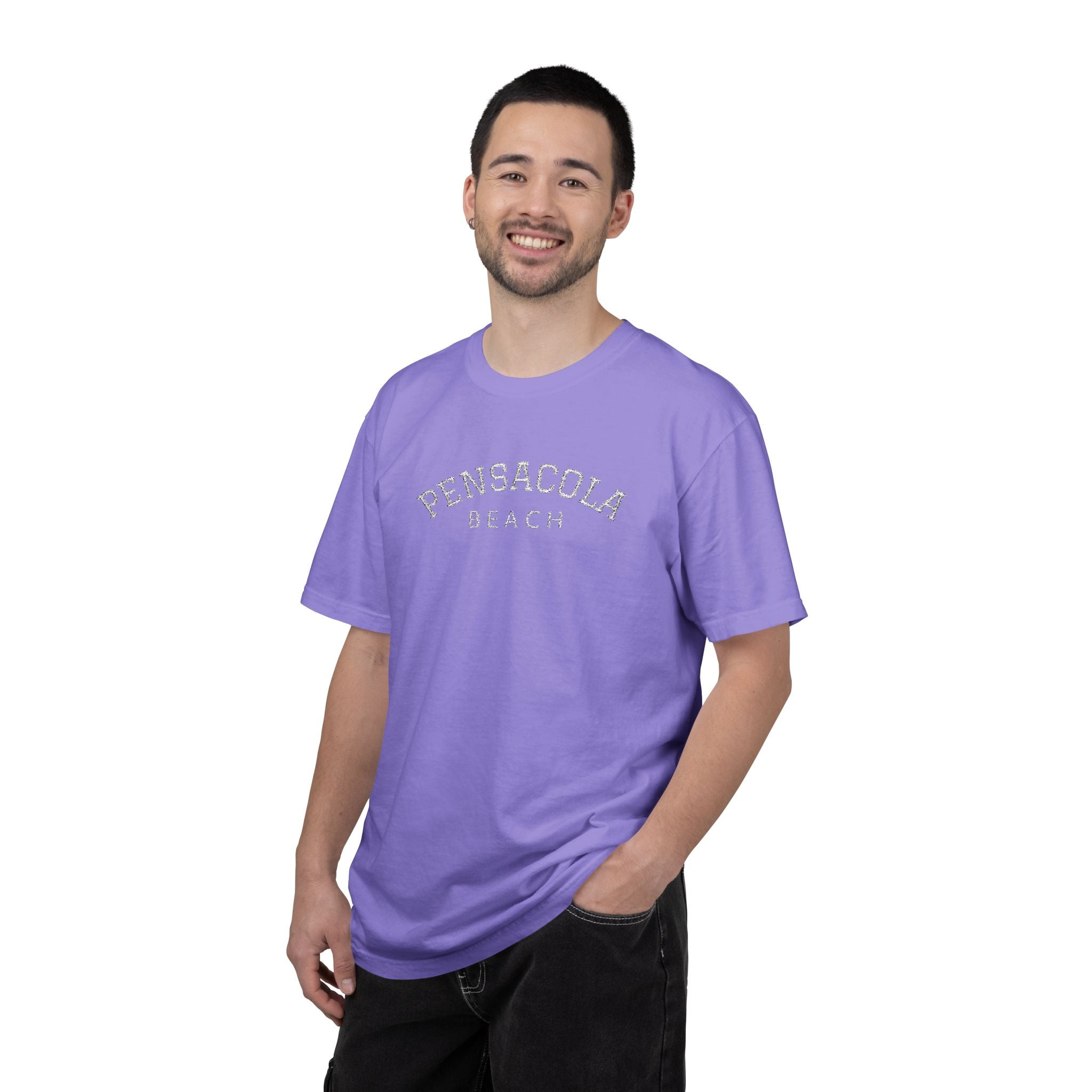 9311 - Embroidered Pensacola Beach Logo T-Shirt — Soft Garment-Dyed Casual Tee